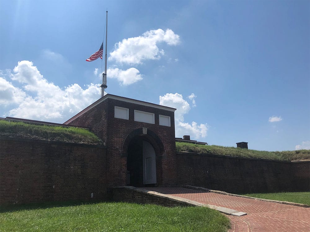 Entrance ramp to the historic fort.