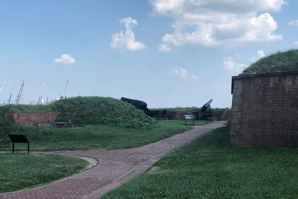 Pathway to cannon placements.