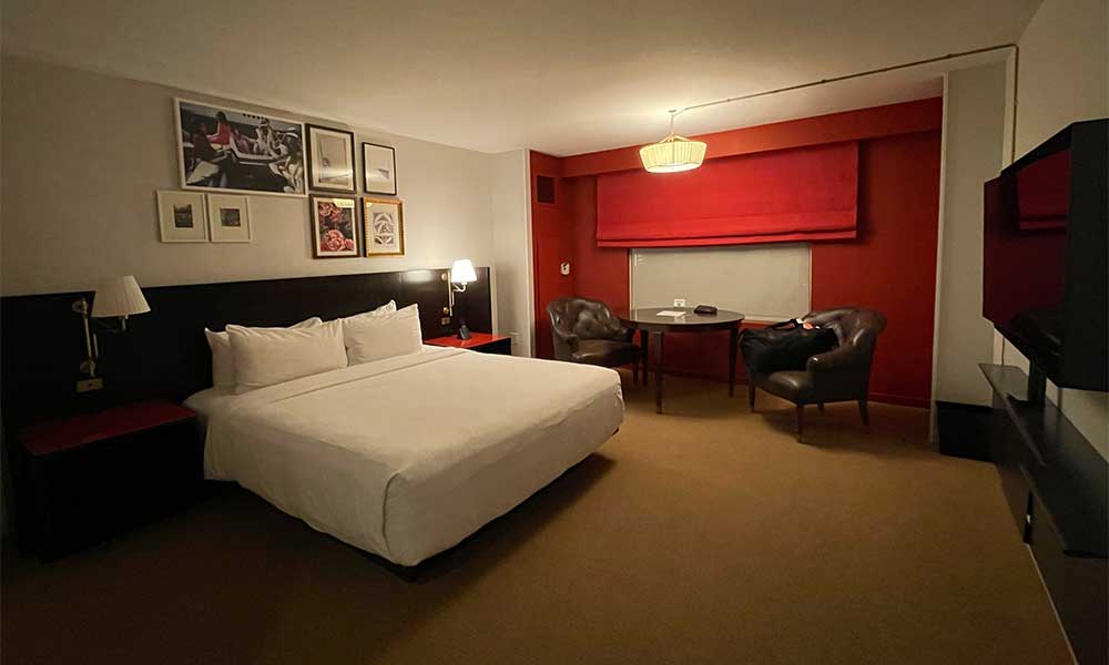 Wheelchair accessible hotel room with king size bed at Park MGM.