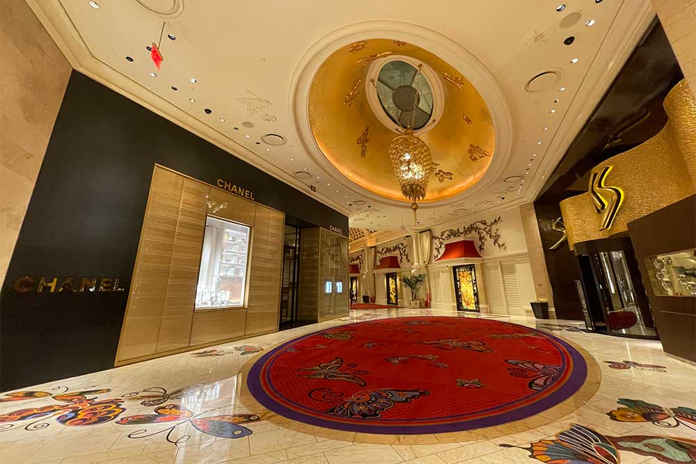 Chanel store in shopping corridor.