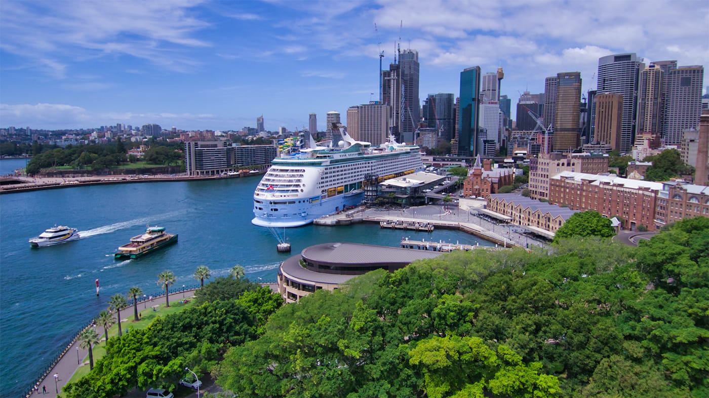 Cruise ship docked in Sydney, Australia.
