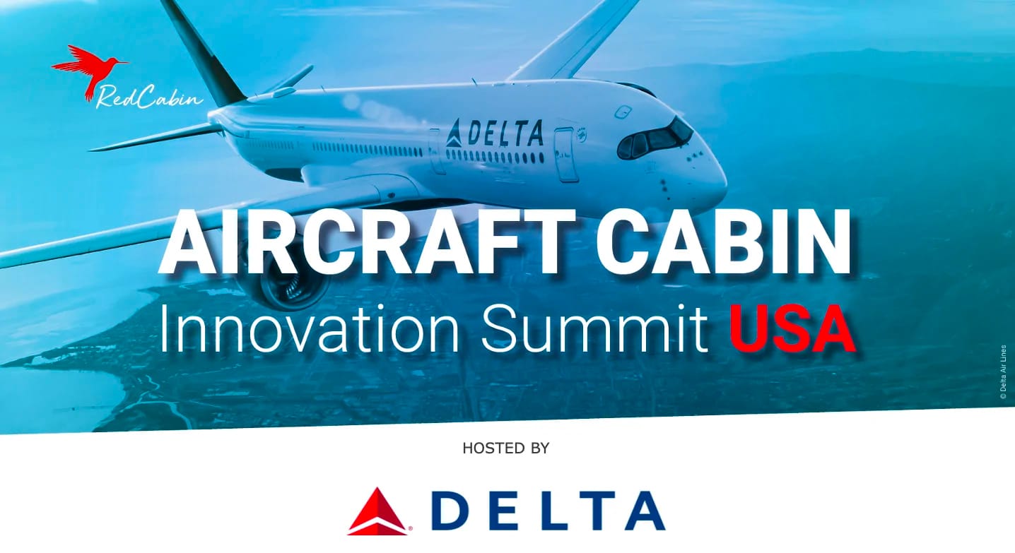 Logo of the RedCabin Aircraft Cabin Innovation Summit hosted by Delta.