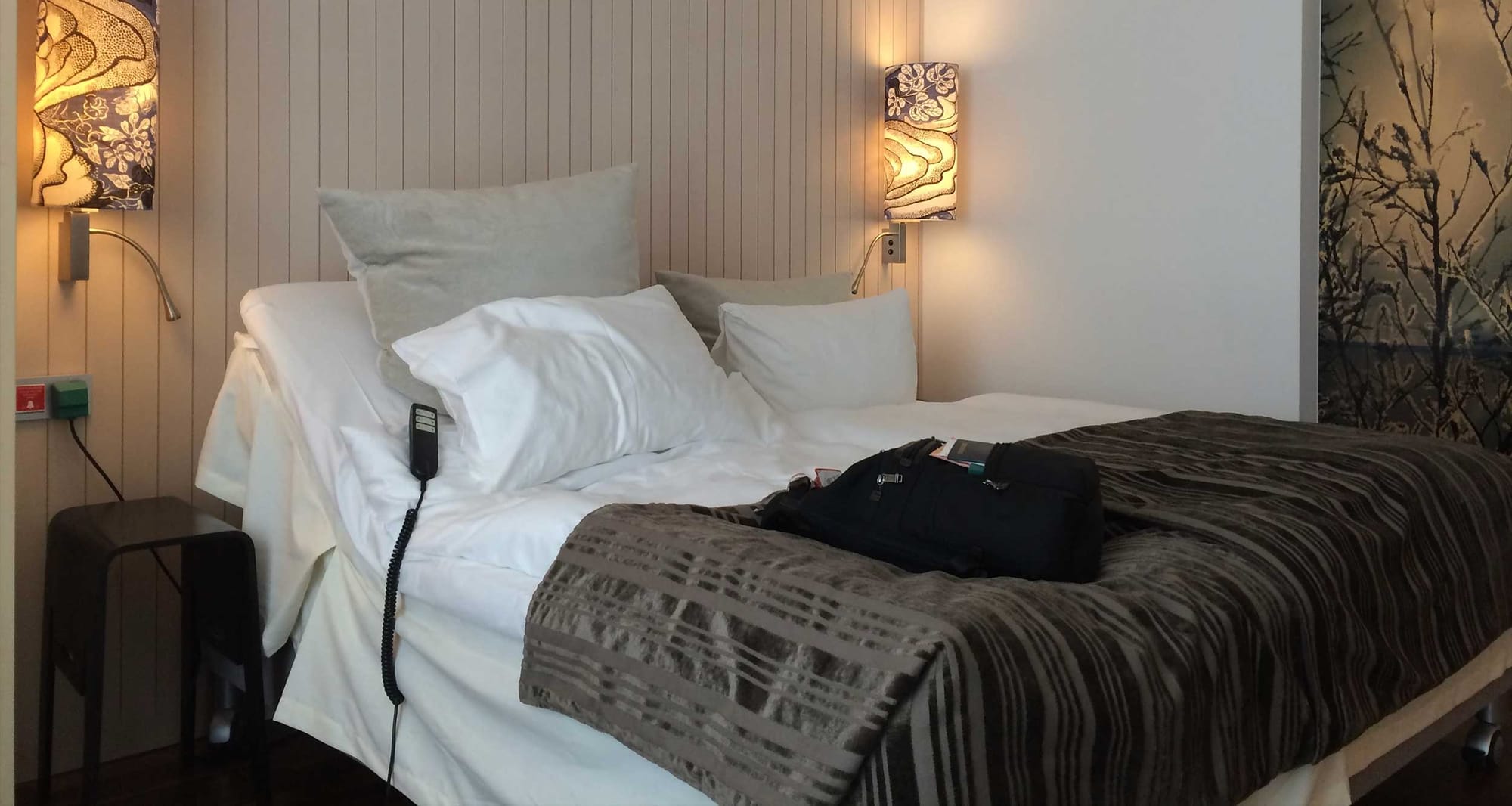 Wheelchair accessible hotel room in Berlin, Germany.