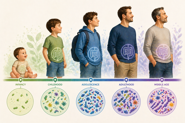 How the Gut Microbiome Develops Over a Lifetime