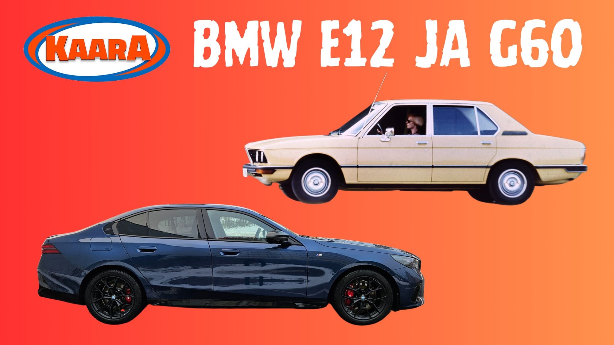 Pikkusen on eroa muotoiluotteessa, mutta kun oikein katsoo, löytää myös yhtäläivyyksiä BMW 5-sarjan uuden G60:n ja ensimmäisen sukupolven E12 väliltä