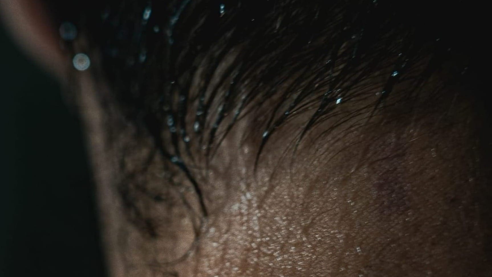 persons head with black hair