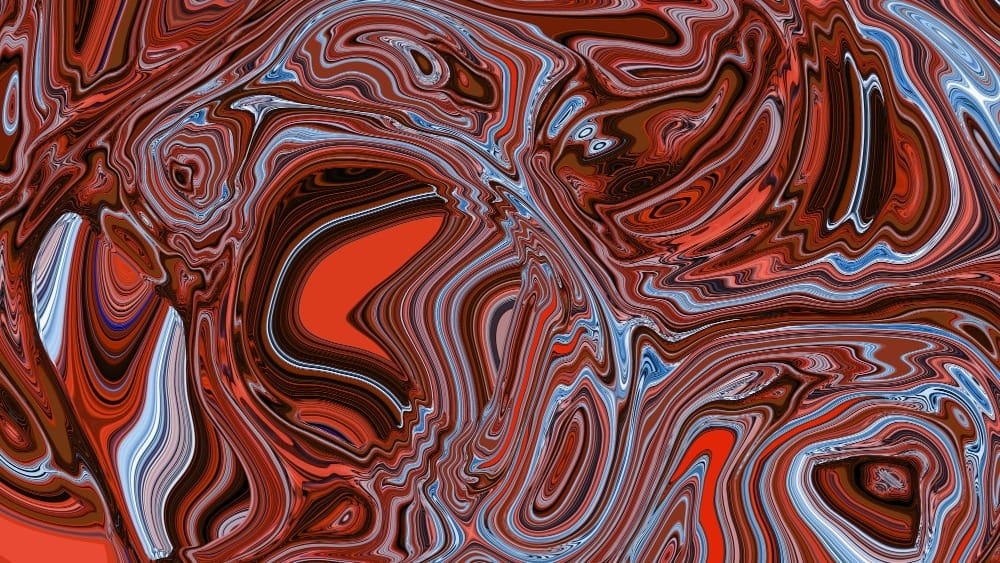 Swirling abstract pattern with red and brown.