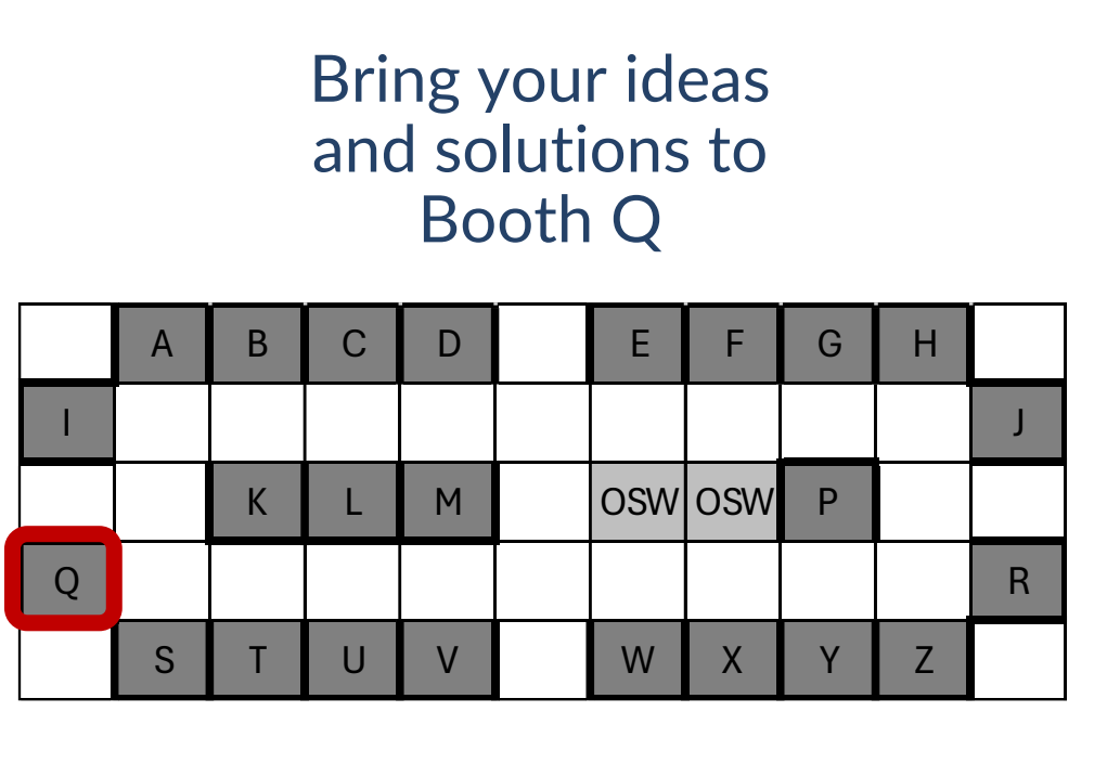 DIBX floor map marking the Grounding Wires challenge at Booth Q