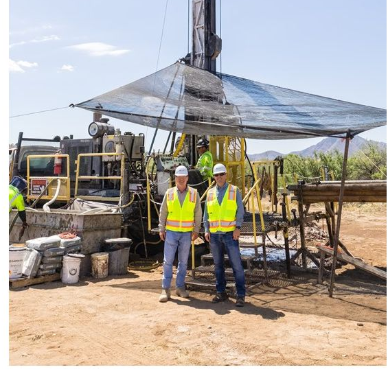 Gunnison-issued field photograph of an active drill rig at the project
