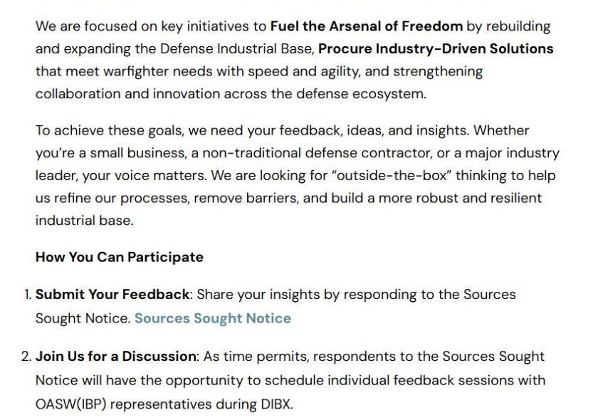 DIB Consortium networking-session description about industry friction and acquisition feedback