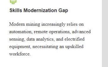 NETL card listing automation, remote operations, sensing, data analytics and electrified equipment as modern mining skills