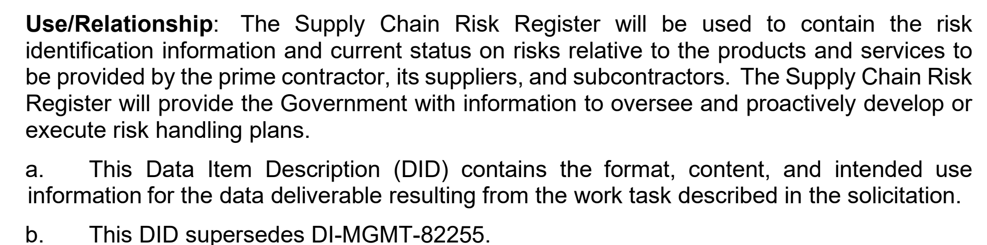 DLA risk-register purpose statement for risk identification, current status and handling plans