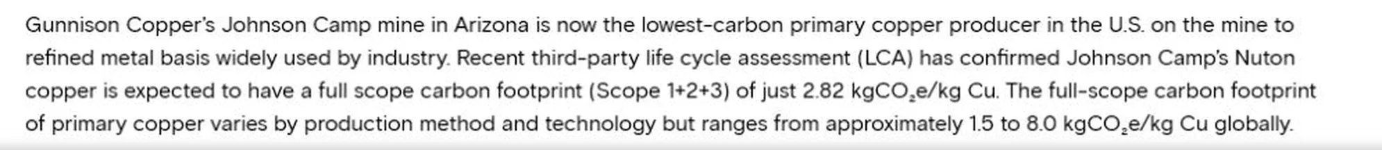 Rio Tinto notes describing an expected full-scope Nuton copper footprint