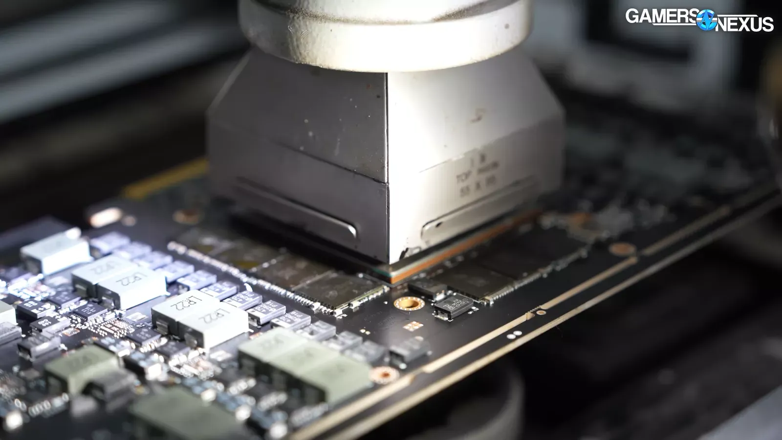the original GPU is mounted on the replacement PCB.