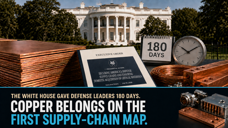 The White House Gave Defense Leaders 180 Days. Copper Belongs on the First Supply-Chain Map.