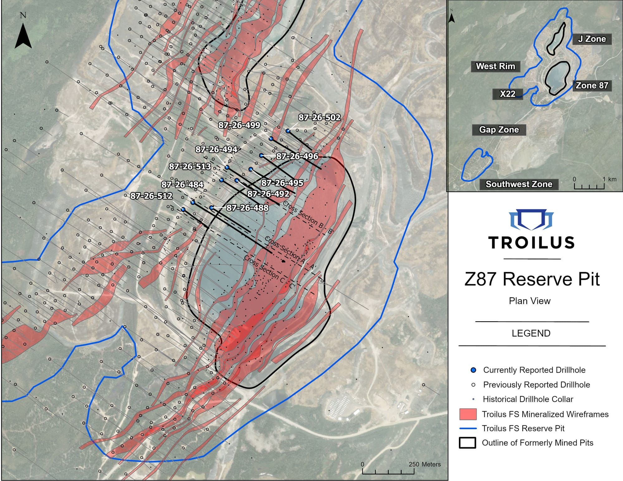 Troilus reports 103 metres at 1.10 g/t gold equivalent from Z87 pit drilling