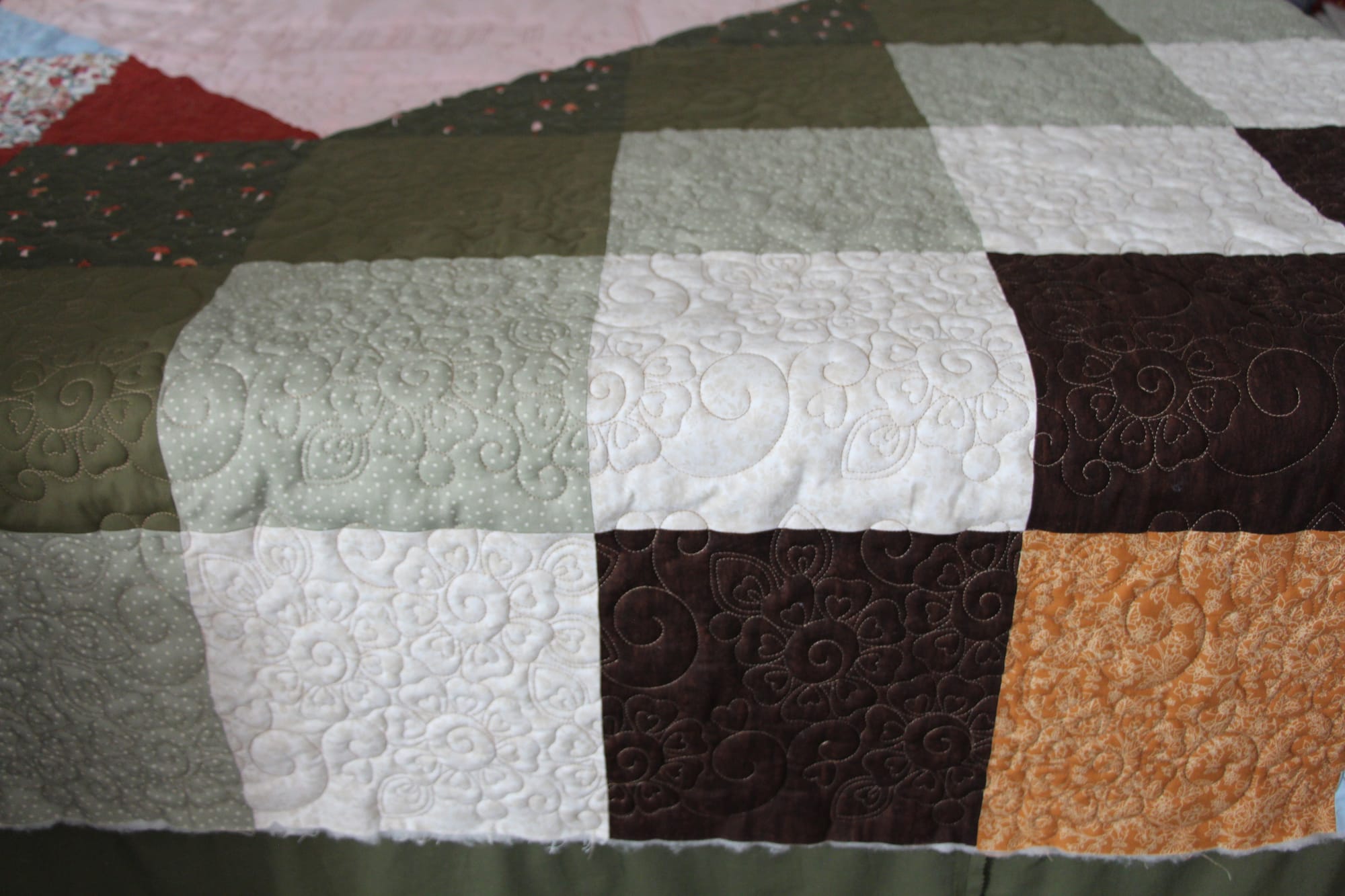 Close-up of digital quilting design showing texture and pattern detail