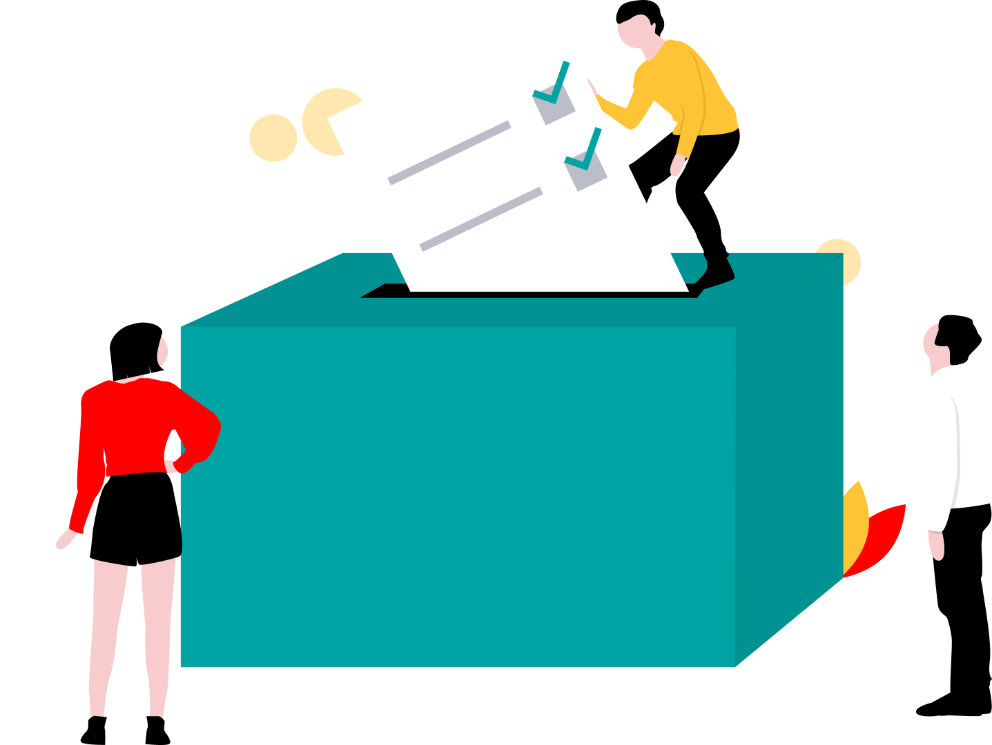 Illustration of people voting.