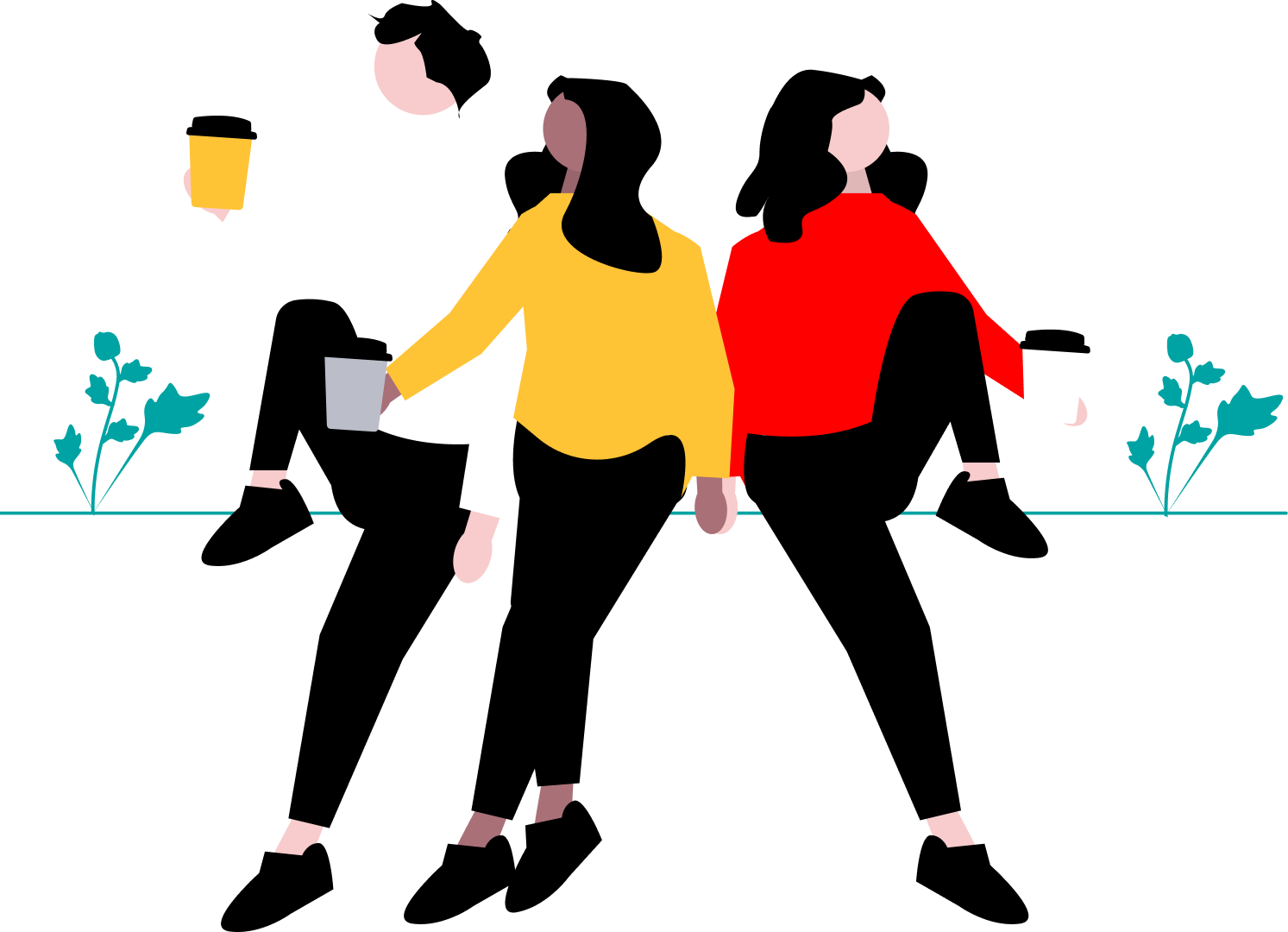 Illustration of friends having coffee