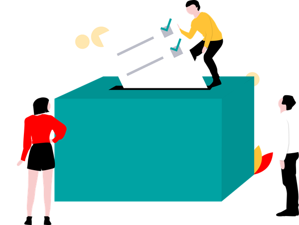 Illustration of people voting.