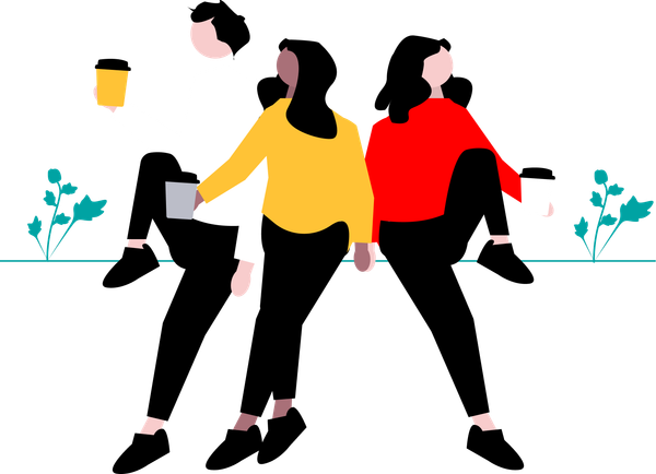 Illustration of friends having coffee