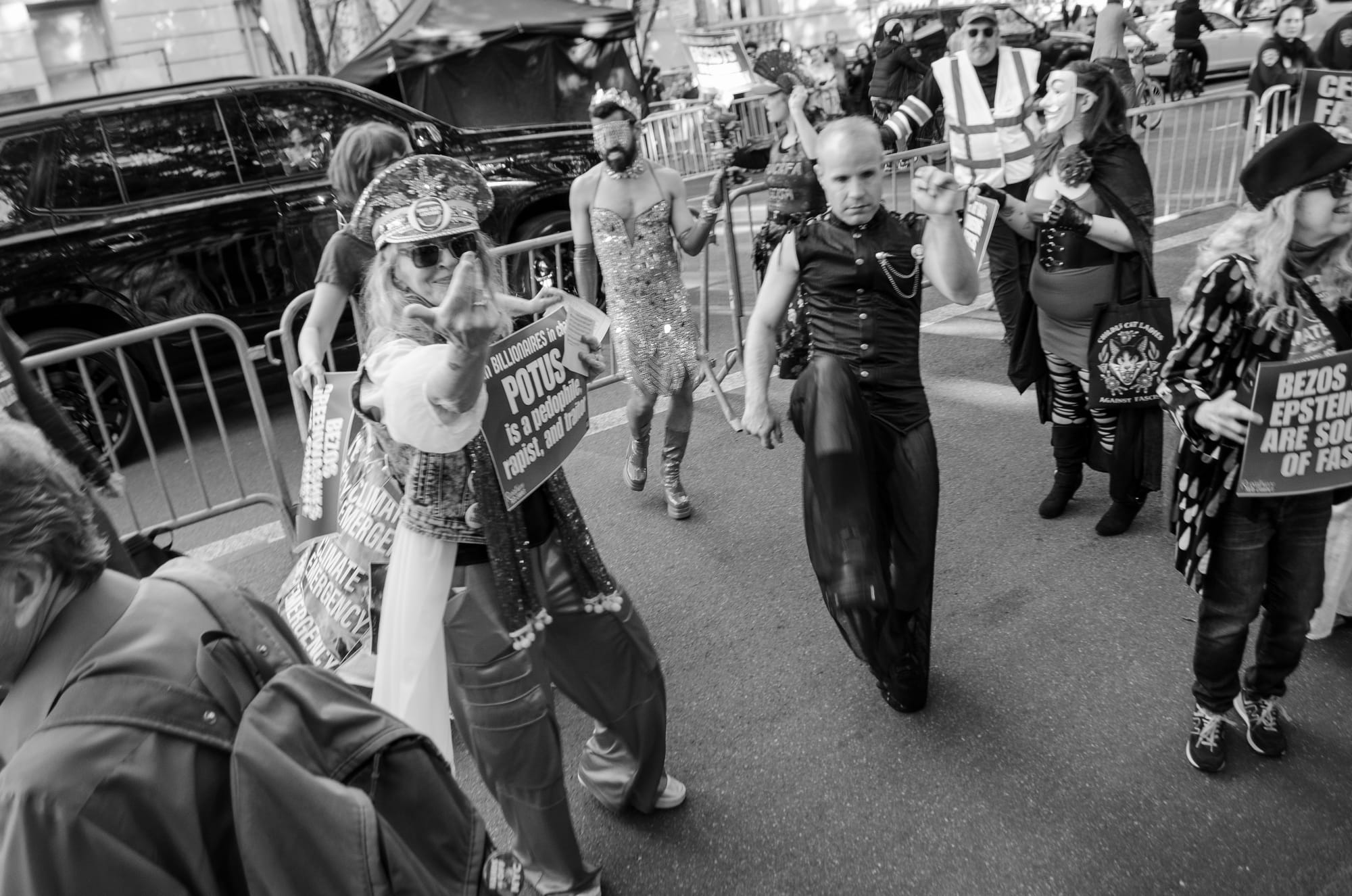 Rollicking Protest Against Bezos's Met Gala Erupts in Manhattan