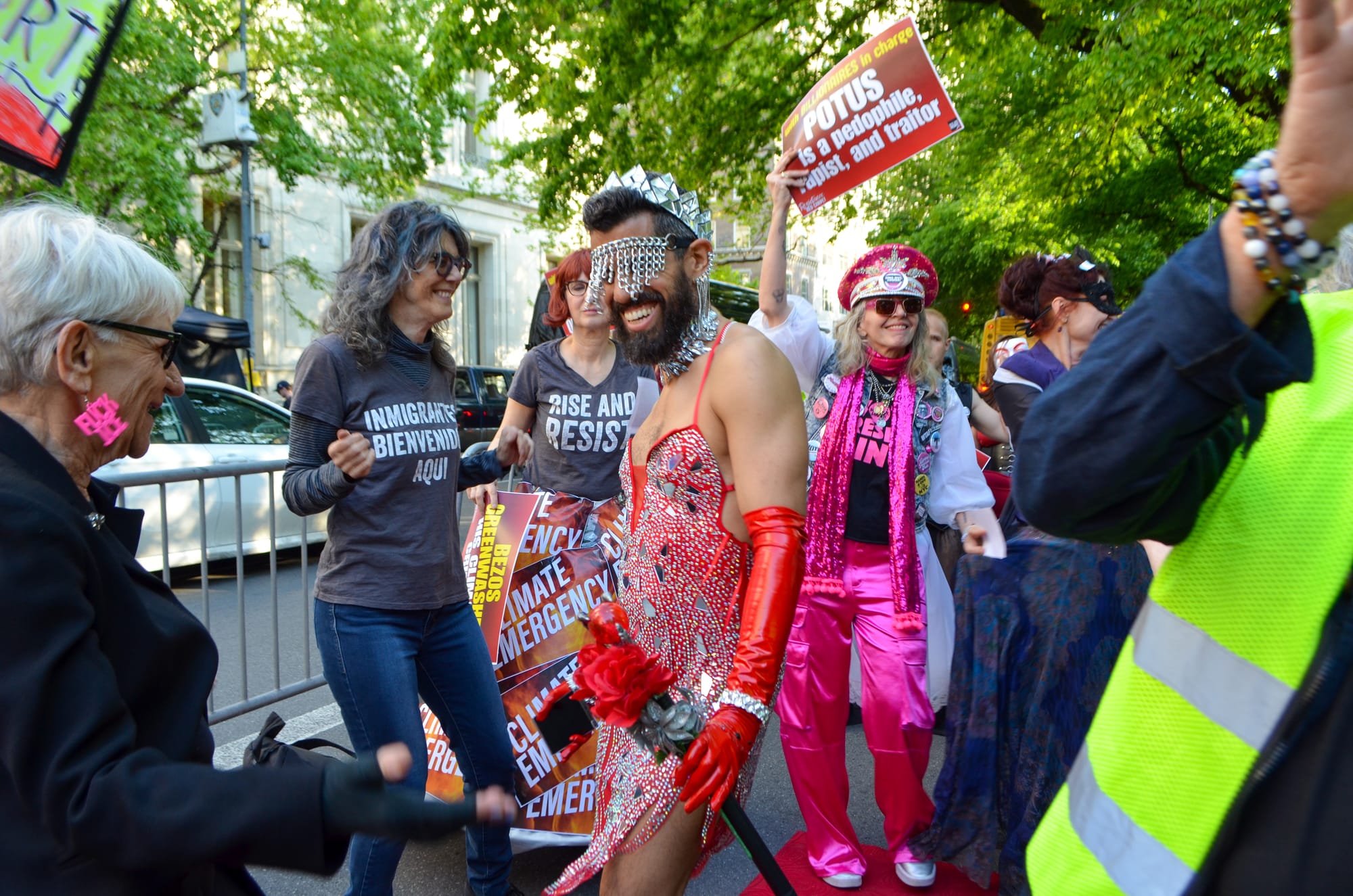 Rollicking Protest Against Bezos's Met Gala Erupts in Manhattan