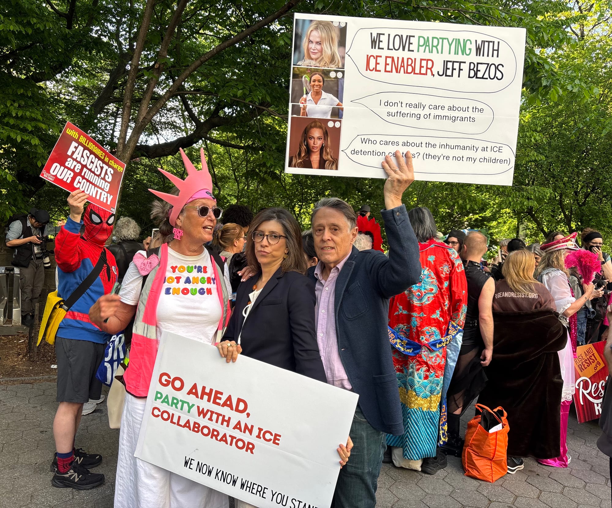 Rollicking Protest Against Bezos's Met Gala Erupts in Manhattan