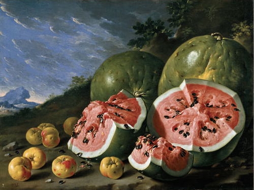 "Still Life with Watermelons and Apples in a Landscape" (1771)