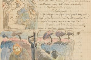 A detail of a letter from Paul Gauguin to Vincent van Gogh. November 10-13, 1889. via the van Gogh Museum
