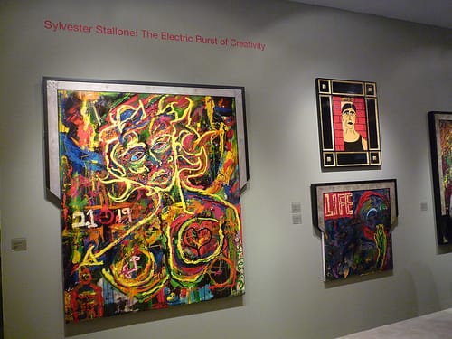 A view of Sylvester Stallones hideous paintings at ___