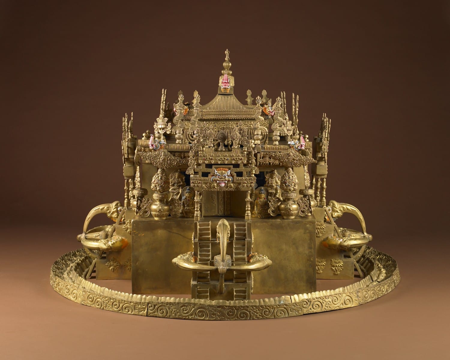 Three-Dimensional Mandala of Guhyasamaja Nepal; 20th century Metal Collection of Namgyal Monastery, Dharamsala, India (click to enlarge)