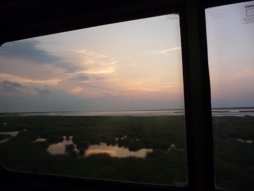 It's hard to imagine now, but there were once three mountain ranges that threatened the United States. They were the Sierra Nevada, the Colorado Rockies, and the Appalachians. These ranges still exist, of course, but they're mere inconveniences. Amtrak's Crescent line coasts along their base, straight down from D.C. to New Orleans on a 24-hour journey to the Deep South. The final 30 minutes offer a breathtaking view over Lake Pontchartrain.