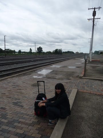 Waiting for the train in Raton, NM