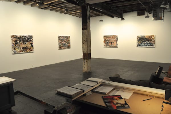 Left to right, "Nothing Real" (2011), "Shade" (2010), "The Carlton" (2010), "Idle" (2009) by David Deutsch