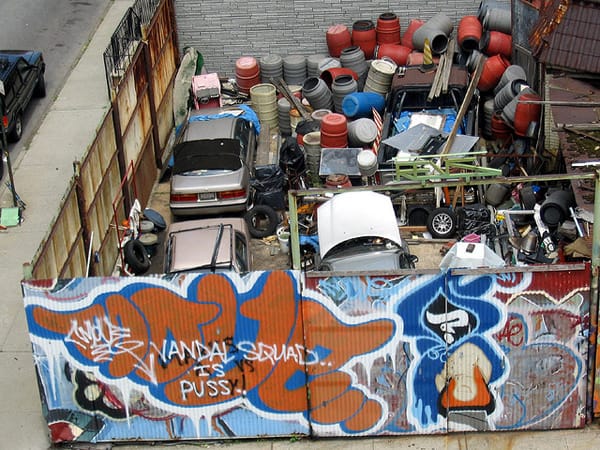 "Williamsburg Bridge: scrap yard" via flickr.com/docman