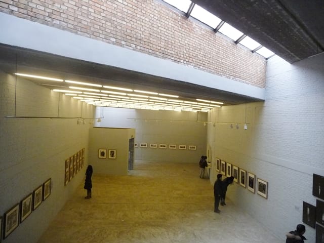 A peek inside Three Shadows Gallery.