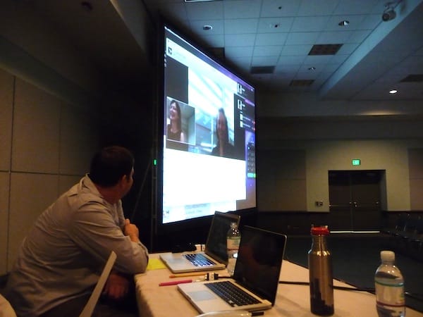 Ed Giardini and Microl Hebron Skype with Abbey Dubin during our panel.