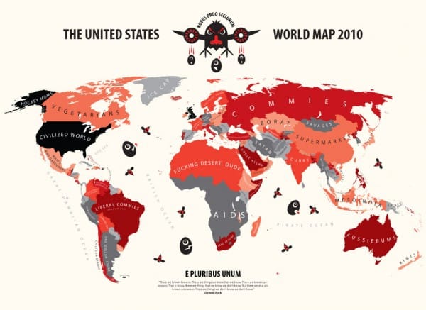 The world according to the United States in 2010. Image from http://alphadesigner.com.