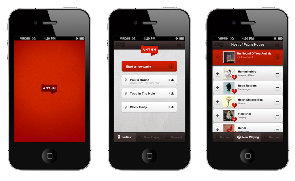 Anthm lets you vote on the music, for a truly democratic party. Click to enlarge.