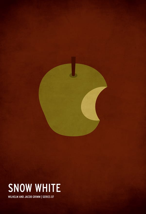 A minimalist Snow White poster design by artist Christian Jackson. 