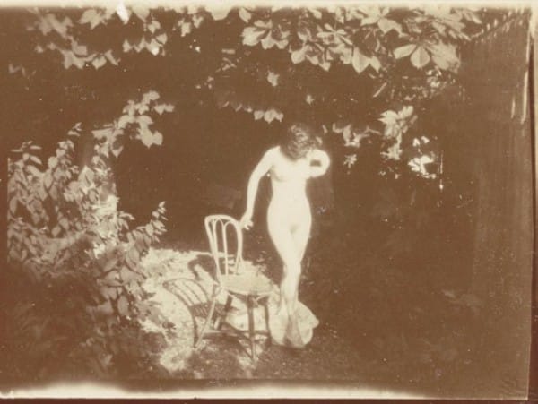 Pierre Bonnard, "Marthe in Montval, standing by a chair"