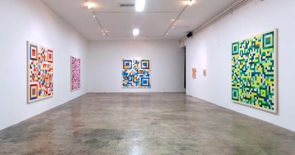 The installation view of Kyle Trowbridge's The Politics of Time at Dorsch Gallery. Image courtesy the gallery.