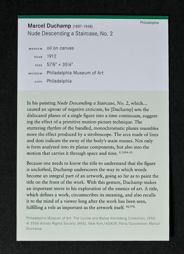 Each card contains extensive information about the works, making them useful as flashcards or simply as an educational tool. Click to enlarge.