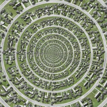 Ross Racine's West Concentric Estates. Image via http://www.rossracine.com.