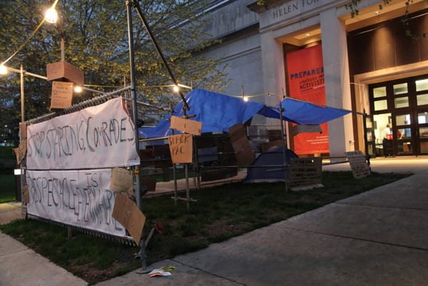 Banners outside the Spencer Museum