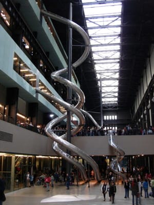 Carsten Holler slides at Tate Modern