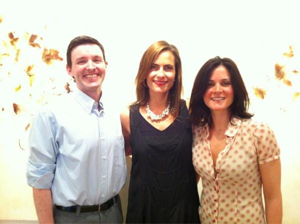 Me (literally glowing) with Betsy Eby and Alyssa Monks in front of one of Betsy's pieces