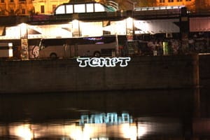 TEMPT1’s EyeWriter tag projected in an urban environment
