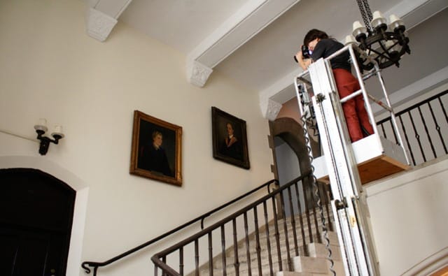 Busby photographing portraits at Union